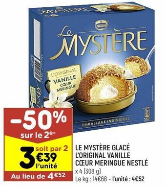 Leader Price Le mystère glacé l’original vanille cœur meringue nestlé offre