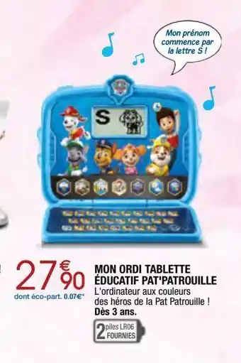 Migros Mon ordi tablette éducatif pat'patrouille offre