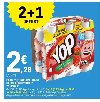 E.Leclerc Petit Yop Parfum Fraise Offre Découverte Yoplait offre