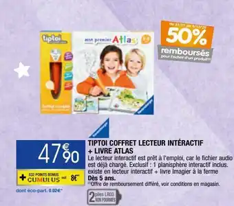Migros Tiptoi coffret lecteur intéractif + livre atlas offre