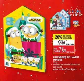 Calendrier de l'avent minions