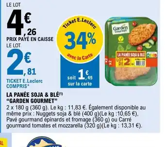 E.Leclerc La Panée Soja & Blé Garden Gourmet offre