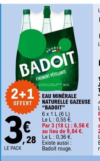 E.Leclerc Eau Minérale Naturelle Gazeuse Badoit offre