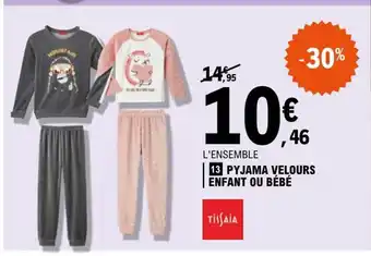 E.Leclerc Pyjama Velours Enfant Ou Bébé offre