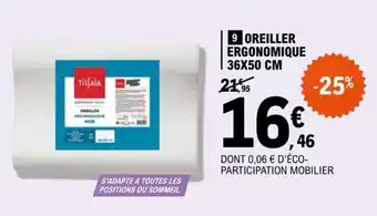 E.Leclerc Oreiller Ergonomique 36x50 cm offre
