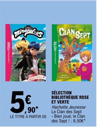 E.Leclerc Selection Bibliotheque Rose Et Verte offre