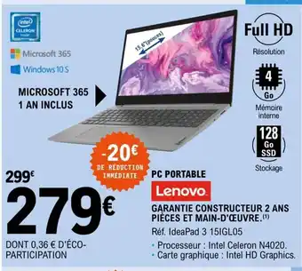 E.Leclerc Garantie Constructeur 2 Ans Pieces Et Main-D'Ouvre offre