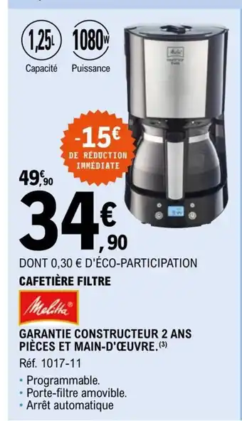 E.Leclerc Cafetier Filtre offre