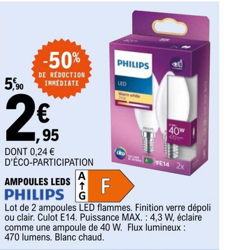 Promo Ampoules leds chez E.Leclerc