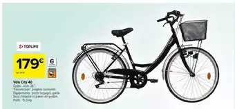 Carrefour Vélo city 40 offre