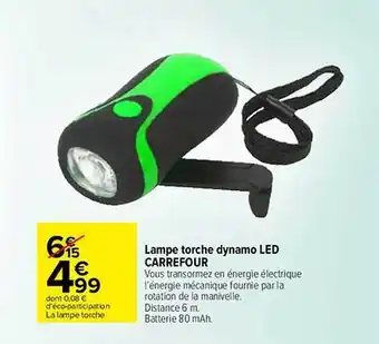 Carrefour Lampe torche dynamo led carrefour offre