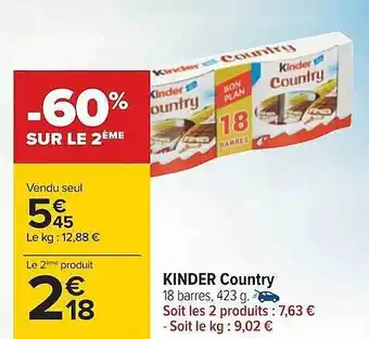 Carrefour Kinder country offre