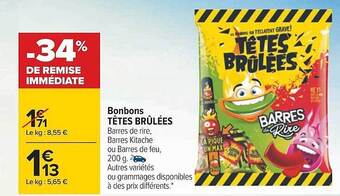 Carrefour Bonbons têtes brûlées offre