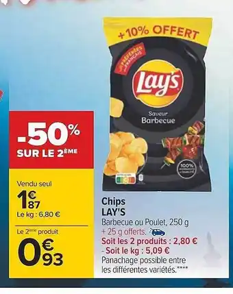 Carrefour Chips lay's offre