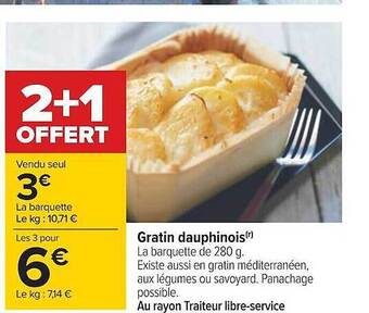 Carrefour Gratin dauphinois offre