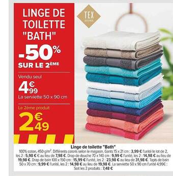 Carrefour Linge de toilette offre