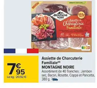 Carrefour Assiette de charcuterie familiale montagne noire offre