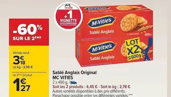 Sablé anglais original mc vities