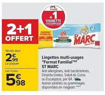 Carrefour Lingettes multi-usages offre