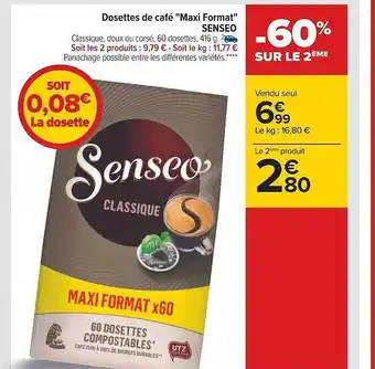 Carrefour Dosettes de café offre
