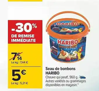 Carrefour Seau de bonbons haribo offre