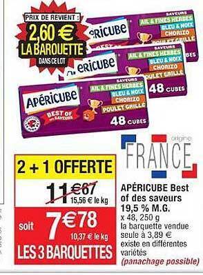 Cora x Carrefour Apéricube best of des saveurs 19,5% m.g. offre