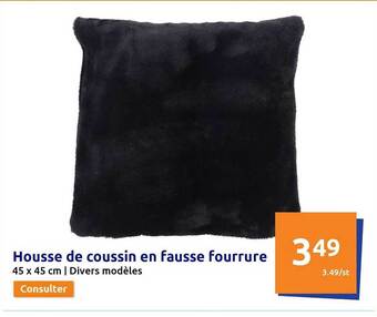 Action Housse de coussin en fausse fourrure offre