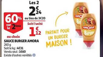 Auchan Sauce burger amora offre