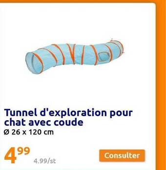 Action Tunnel d'exploration pour chat avec coude offre