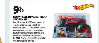 Auchan Hotwheels monster truck spiderman offre