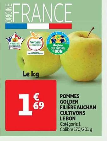 Auchan Pommes golden filière auchan cultivons le bon offre