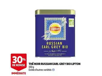 Auchan Thé noir russian earl grey bio lipton offre