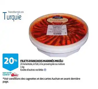 Filets d'anchois marinés micéli