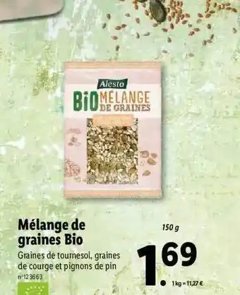 Lidl Mélange de graines bio alesto offre
