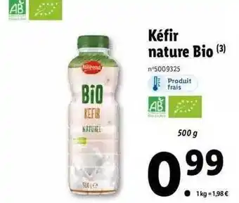 Lidl Kéfir nature bio offre