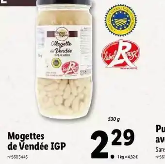 Lidl Mogettes de vendée igp offre