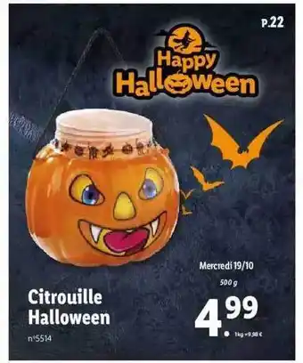 Lidl Citrouille halloween offre