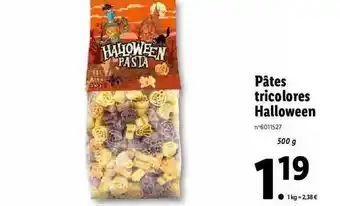 Lidl Pâtes tricolores halloween offre