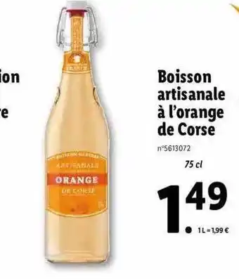 Lidl Boisson artisanale à l'orange de corse offre