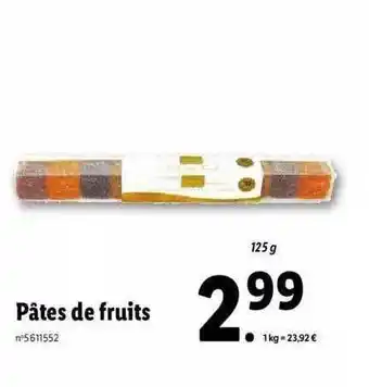 Lidl Pâtes de fruits offre