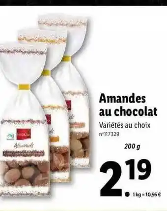 Lidl Amandes au chocolat favorina offre