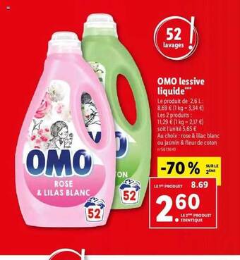 Lidl Omo lessive liquide offre