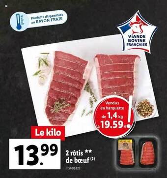 Lidl 2 rôtis** de boeuf offre