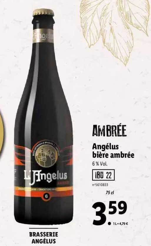 Promo Angélus bière ambrée chez Lidl