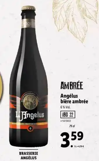 Lidl Angélus bière ambrée offre