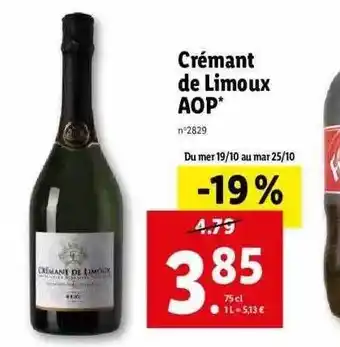 Lidl Crémant de limoux aop offre