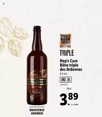 Lidl Hop's cure bière triple des ardennes offre