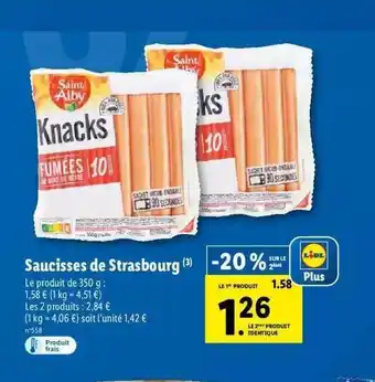 Saucisses de strasbourg saint alby