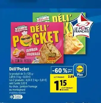 Lidl Déli'pocket alfredo offre