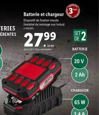 Lidl Batterie et chargeur parkside offre